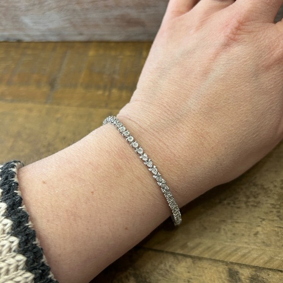 Diamond Chip Tennis Bracelet - Picture 7 of 9